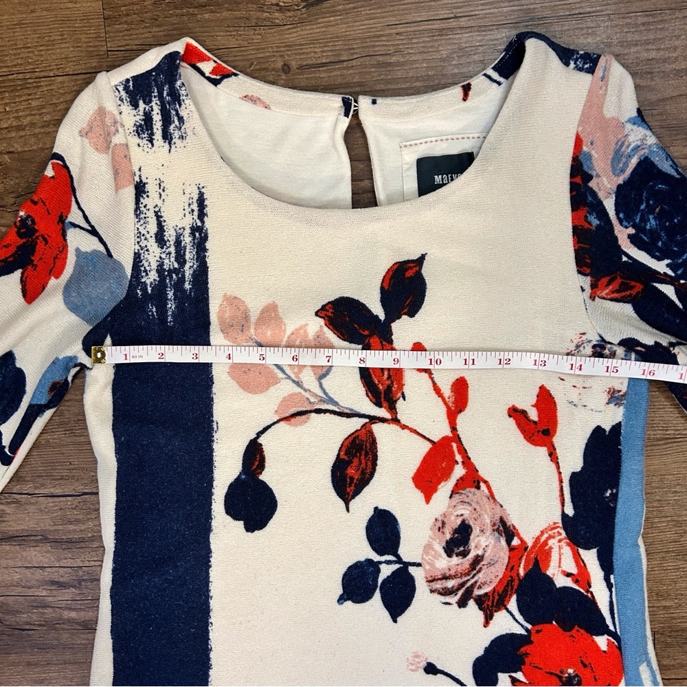 Maeve Anthousai Floral Knit Bell Sleeve Sweater Mini Dress - Picture 12 of 15